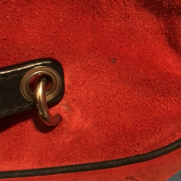 TODAY ONLY: Authentic MiuMiu Mini Red Black Suede Leather Handbag As IS - Picture 10 of 17